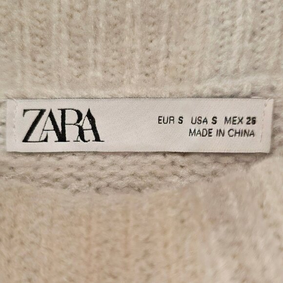 Zara Knit Turtleneck Sweater Women’s S Gray Relaxed Fit - Picture 7 of 8